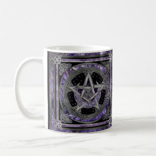 Pentagram Triskelion Amethyst Moon Coffee Mug