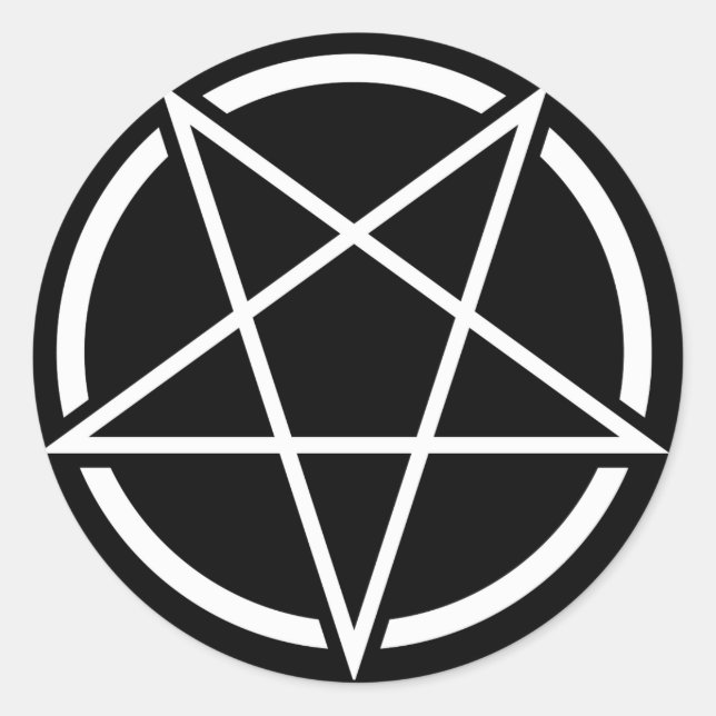 Pentagram (white) No.1 Classic Round Sticker (Front)