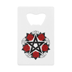Pentagram with Red Roses