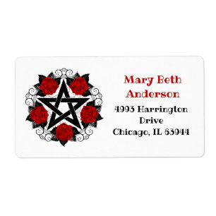 Pentagram with Red Roses