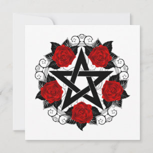 Pentagram with Red Roses Announcement