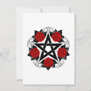 Pentagram with Red Roses Announcement