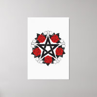 Pentagram with Red Roses