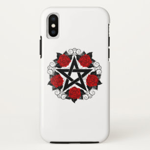Pentagram with Red Roses iPhone XS Case