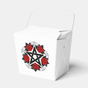 Pentagram with Red Roses Favour Box