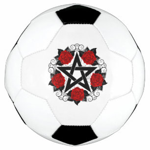 Pentagram with Red Roses Football