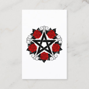 Pentagram with Red Roses Loyalty Card