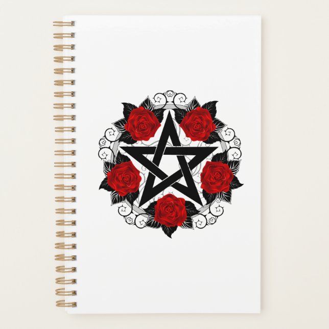 Pentagram with Red Roses Planner (Front)