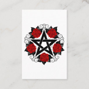 Pentagram with Red Roses Referral Card