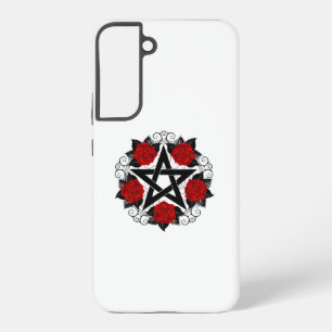 Pentagram with Red Roses Samsung Galaxy Case