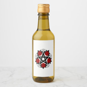 Pentagram with Red Roses Wine Label
