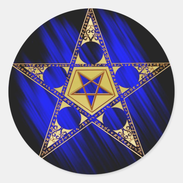 Pentagram With Upside Down Star Classic Round Sticker (Front)