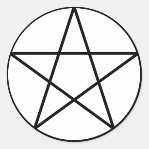 Pentagram within circle classic round sticker