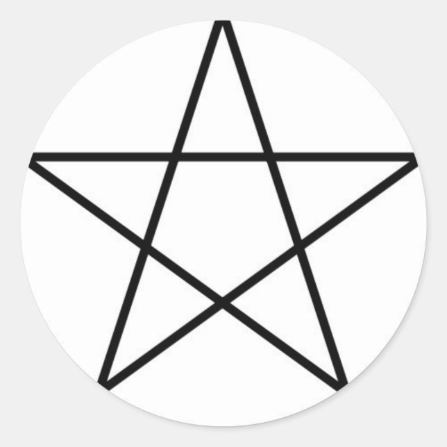 Pentagram within circle classic round sticker (Front)