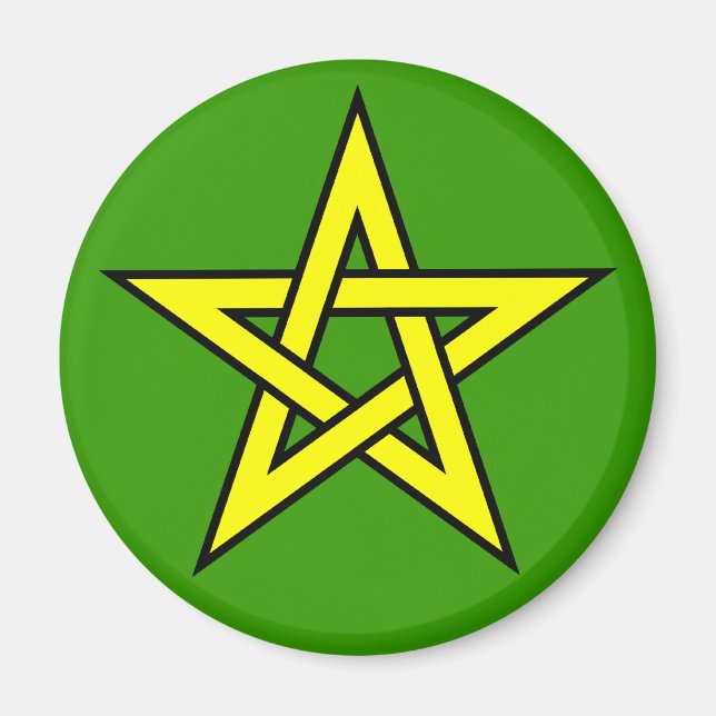 Pentagram Yellow on Green Magnet (Front)