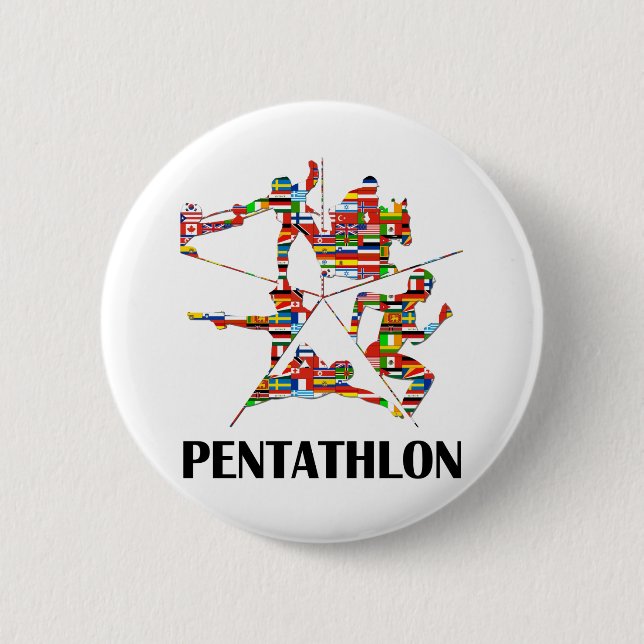 Pentathlon 6 Cm Round Badge (Front)