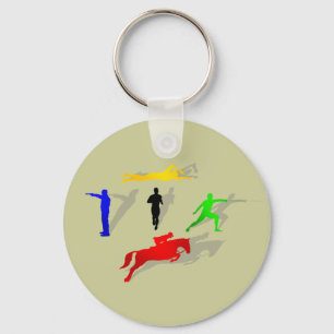 Pentathlon Fencing Shooting Swimming Jumping Run Key Ring
