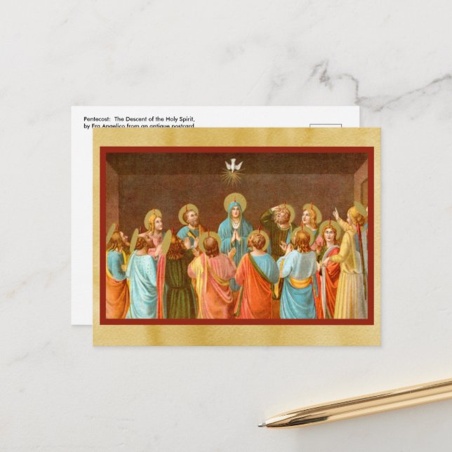 Pentecost:  Descent of the Holy Spirit (SB 01) Pos Postcard (Front/Back In Situ)