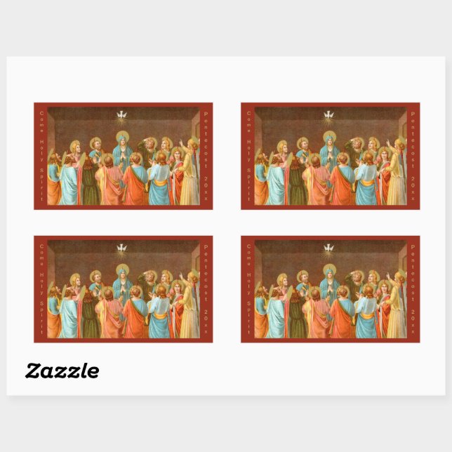 Pentecost:  Descent of the Holy Spirit (SB 01) Rectangular Sticker (Sheet)