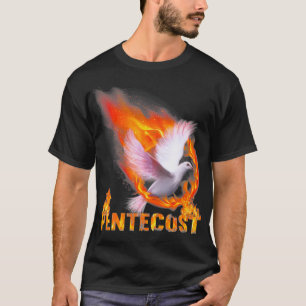 Pentecost Doves Fire Flame Holy Spirit Catholic  T-Shirt