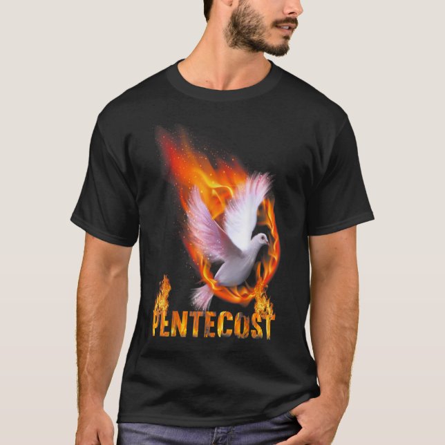 Pentecost Doves Fire Flame Holy Spirit Catholic TS T-Shirt (Front)