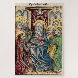 Pentecost scene after Easter Sunday Jigsaw Puzzle