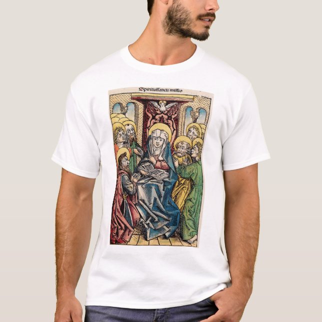 Pentecost scene after Easter Sunday T-Shirt (Front)