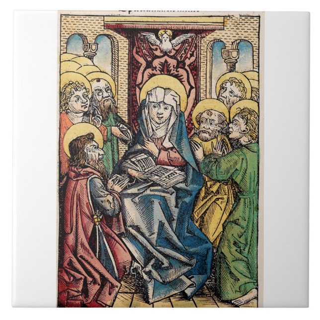 Pentecost scene after Easter Sunday Tile (Front)