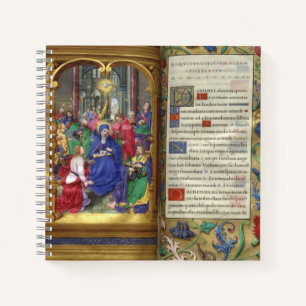 Pentecost Scene Mediaeval Renaissance Manuscript Notebook