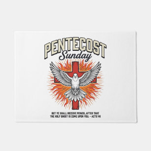 Pentecost Sunday Dove Cross Vintage Shirt Doormat
