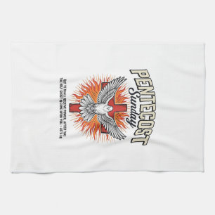 Pentecost Sunday Dove Cross Vintage Shirt Tea Towel