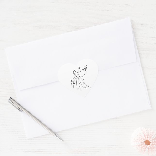 Pentecost Sunday Heart Sticker (Envelope)
