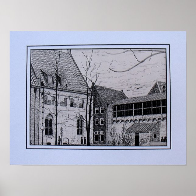 Pentekening Refter Zwolle vlakbij Librije Poster (Front)