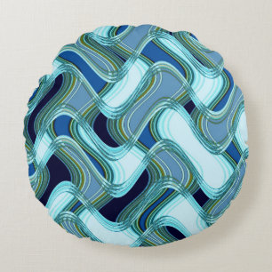 Penthouse & Pavement Round Throw by C.L. Brown Round Cushion