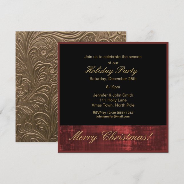 Penthouse Suite Christmas Holiday Party Invitation (Front/Back)