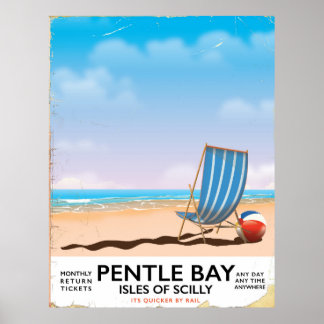 Pentle Bay Isles of Scilly travel poster