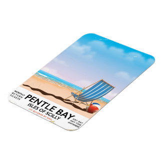 Pentle Bay Isles of Scilly travel poster Magnet