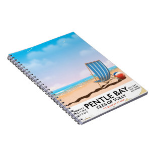 Pentle Bay Isles of Scilly travel poster Notebook