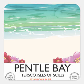 Pentle Bay, Tresco, Isles of Scilly Square Sticker
