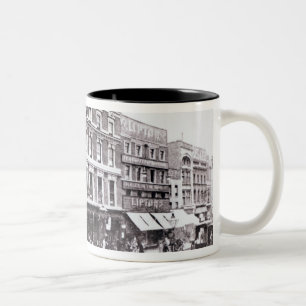 Pentonville Road scene, Islington, London Two-Tone Coffee Mug