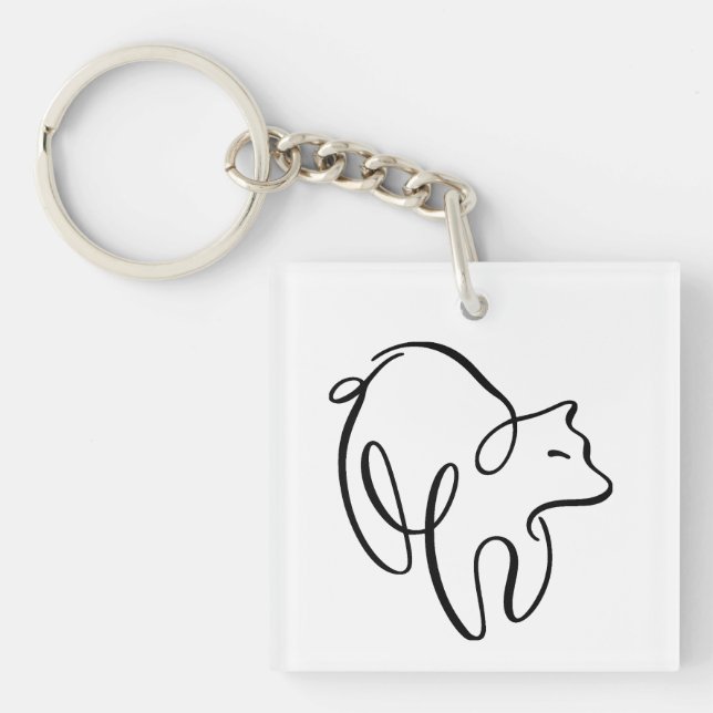 Penwork Calligraphic Bear Key Ring (Front)