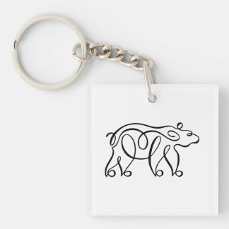 Penwork Calligraphic Bear Key Ring
