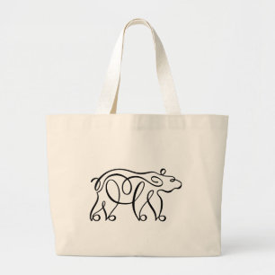 Penwork Calligraphic Bear Large Tote Bag