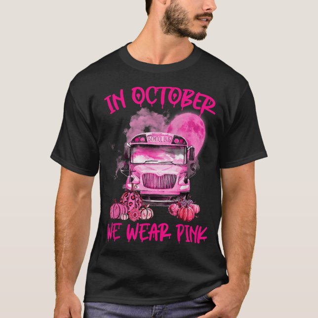 Peny School Bus Driver Leopard Breast Cancer Aware T-Shirt (Front)