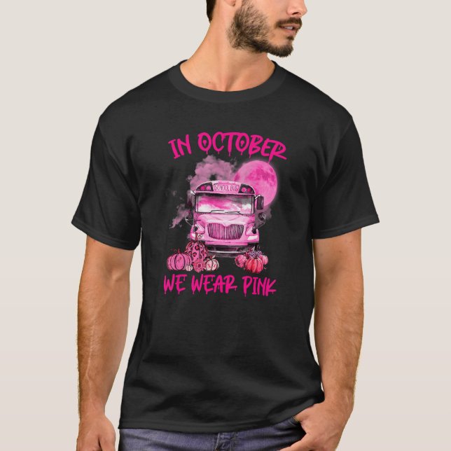 Peny School Bus Driver Leopard Breast Cancer Aware T-Shirt (Front)