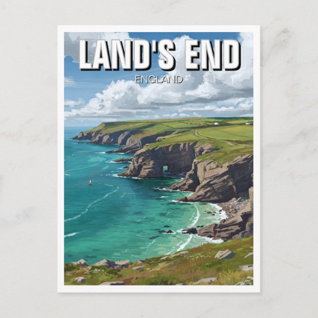 Penzance Land's End England Travel Postcard (Front)
