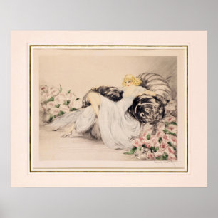 Peonies, 1935 by Louis Icart Poster