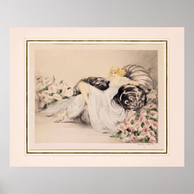 Peonies, 1935 by Louis Icart Poster (Front)