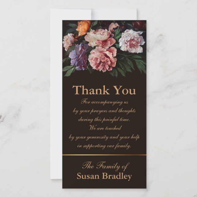 Peonies 1 Sympathy Thank You matching Stamp (Front)