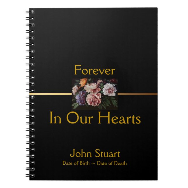 Peonies 2 Memorial Funeral Guest Book SpNB (Front)